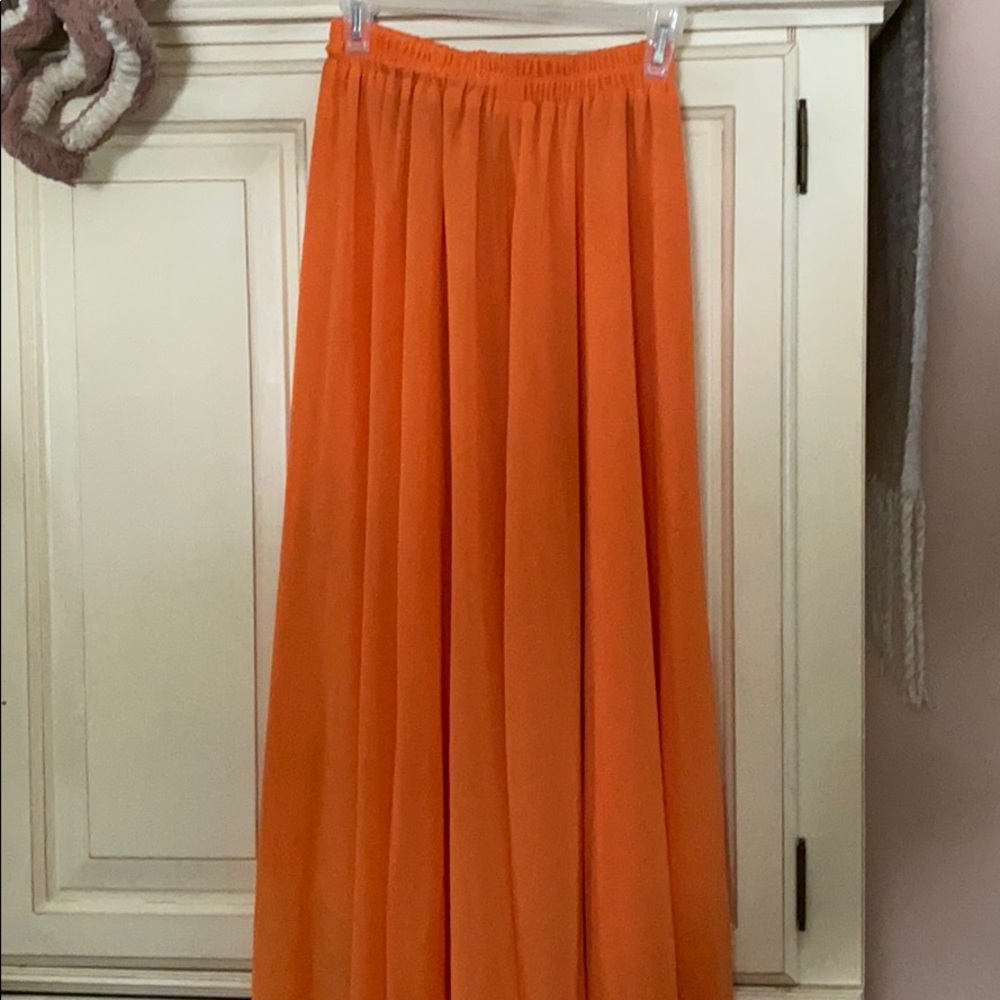 Orange Maxi Skirt